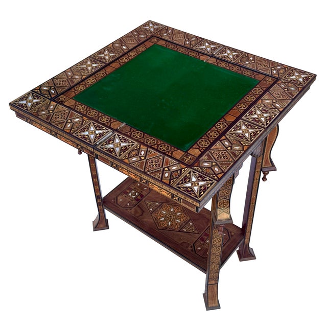 Coffee 1990s Handcrafted Marquetry Inlaid Multi-Game Table With Chess & Backgammon For Sale - Image 8 of 10