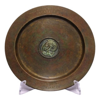Art Deco Bronze Presentation Plate attributed to Sune Bäckström, Sweden, 1930s For Sale