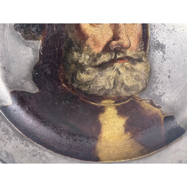 Georgian John Townsend Pewter Sadware Charger Decorated French School "A Knight" For Sale - Image 6 of 14
