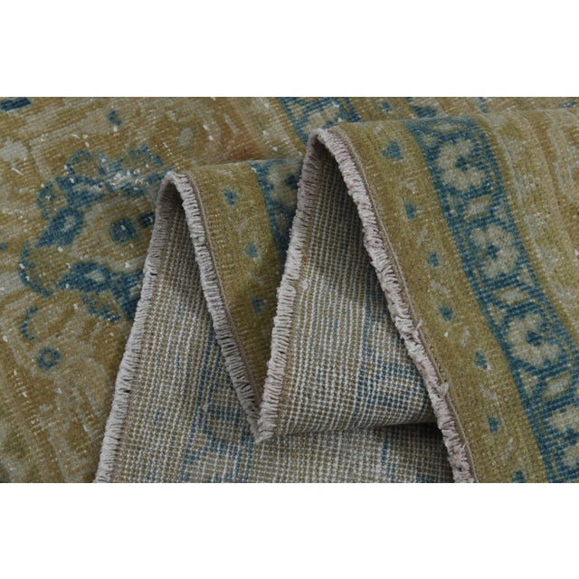 Boho Chic 1970s Vintage Persian Handmade Wool Cotton Yellow Area Rug For Sale - Image 3 of 11