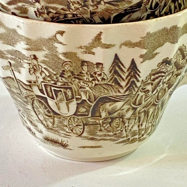 How adorable are these cute little teacups? Beautiful old Myott Staffordshire transferware on these ironstone teacups in...