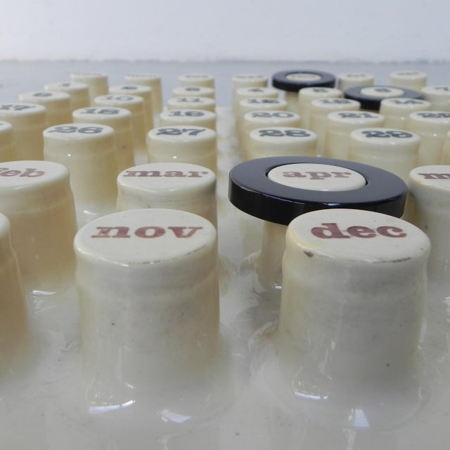 The black rings are new, the calendar is original from the 1970s. It was probably used as an advertisement for the company...