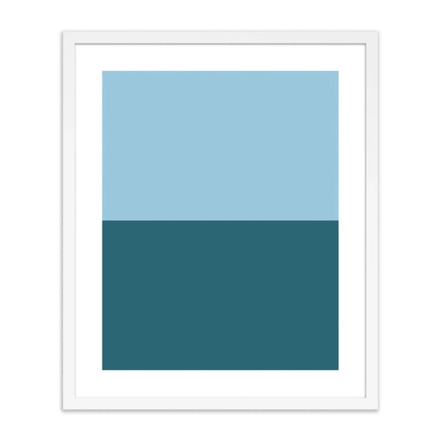 Color Studies, Blue/Teal by Pencil & Paper in White Frame, Small Art Print For Sale