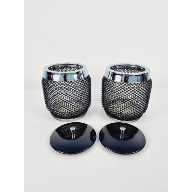 Glass and Metal Ice Bucket, 1970s, Set of 2 For Sale - Image 6 of 12