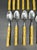 Vintage Cambridge Stainless Steel Flatware Bamboo Look Plastic Handles - Set of 15 For Sale - Image 4 of 6