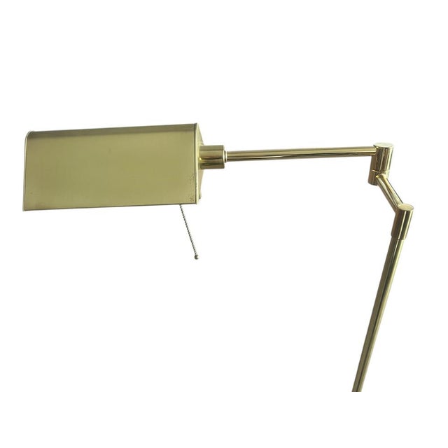 Vintage Brass Bankers Floor Lamp with Articulated Arm, 1960s For Sale - Image 6 of 18