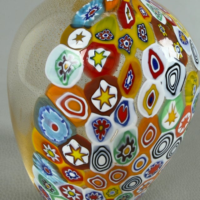 Millefiori Murano Glass Bottle with Gold Leaf and Murrine from Gambaro & Poggi, 1970s For Sale - Image 6 of 12