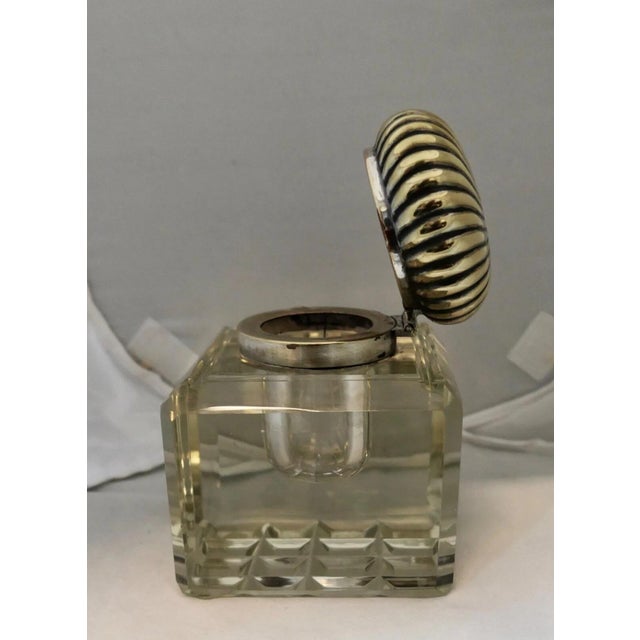 Transparent Early 20th Century Large Crystal Inkwell For Sale - Image 8 of 10