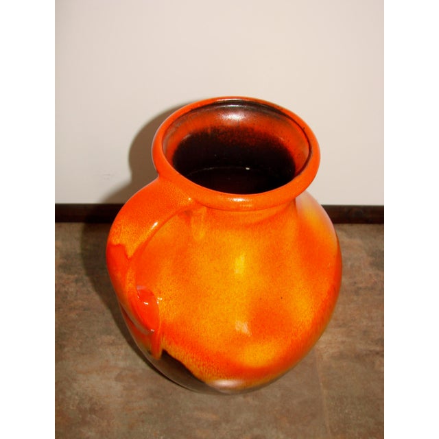 Brown Fat Lava Ceramic Vase, Germany, 1970s For Sale - Image 8 of 9
