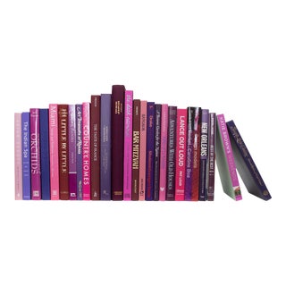 Decorative Books - Vintage Frosted Berry Over Sized Books - Purple Books by the Foot For Sale