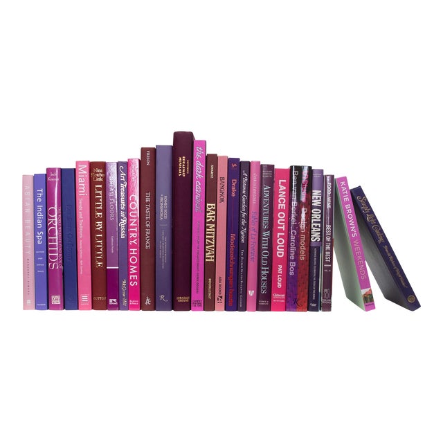 Decorative Books - Vintage Frosted Berry Over Sized Books - Purple Books by the Foot For Sale