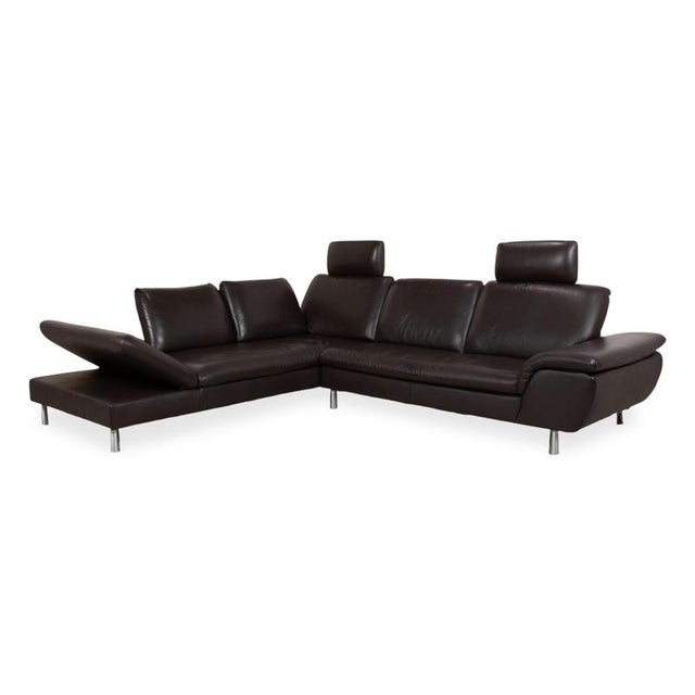 Leather Corner Sofa in Brown with Manual Function by Willi Schillig For Sale - Image 5 of 18