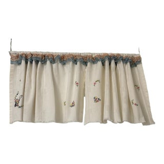 Upcycled Embroidery Valances Pack of 2 For Sale