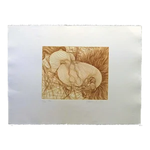 1980s Guillaume Azoulay Colere Etching 80 Signed Original Art Etching