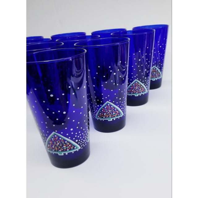 Dansk Winterfest Cobalt Blue Highball Glasses Set of 10 Chairish