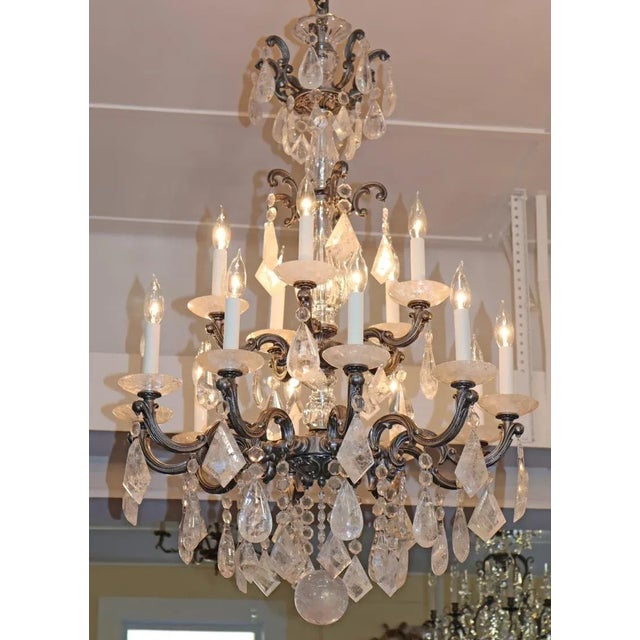 Glass Schonbek 5410 Silver La Scala 15 Light Rock Crystal Chandelier 40 X 28 X 28 For Sale - Image 7 of 12