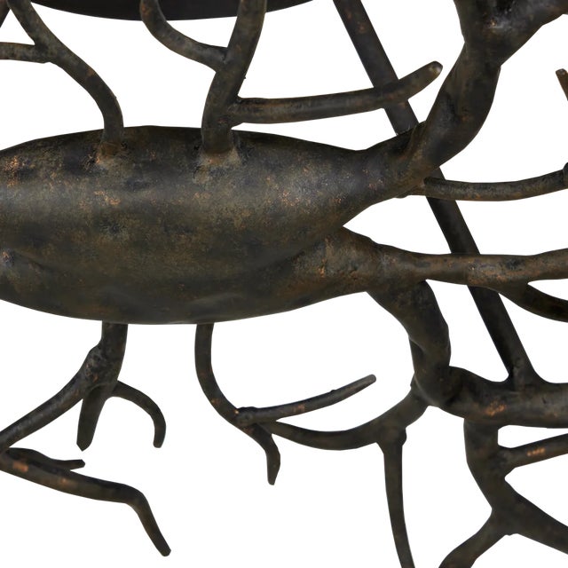 Bronze Currey & Company Rainforest Bronze Semi-Flush For Sale - Image 8 of 9