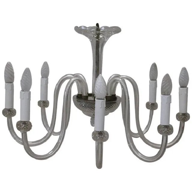 Vintage Transparent Murano Glass Chandelier, 1980s For Sale - Image 12 of 12