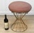 An Original Mid-Century Round Vanity Stool Gold Gilded Aluminum Hour Glass Frame with Great Lines Original Cushion Top...