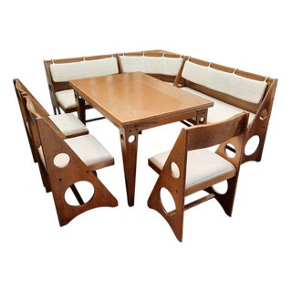 Dining Room Set by Gilbert Marklund for Furusnickarn, Sweden, 1970s, Set of 5 For Sale