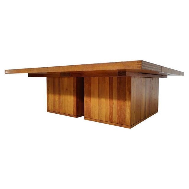 Mid-Century Modern Wooden Coffee Table Mod. 454 The castle by Mario Bellini for Cassina, 1970s. This piece is attributed...