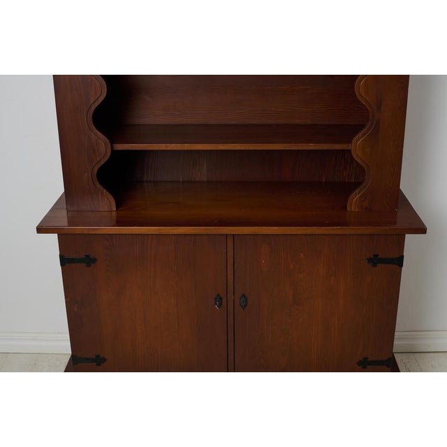 Swedish Modern Stained Pine Cabinet attributed to Otto Dahlin for Åby Möbelfabrik, 1940s For Sale - Image 10 of 11