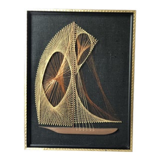 Mid-Century Sailboat Wire String Art For Sale