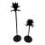 Vintage Black Metal Pine Tree Candleholders, Set of Two For Sale