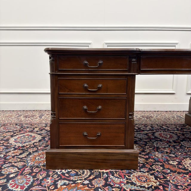 Large Classic English Partnerdesk For Sale - Image 9 of 18