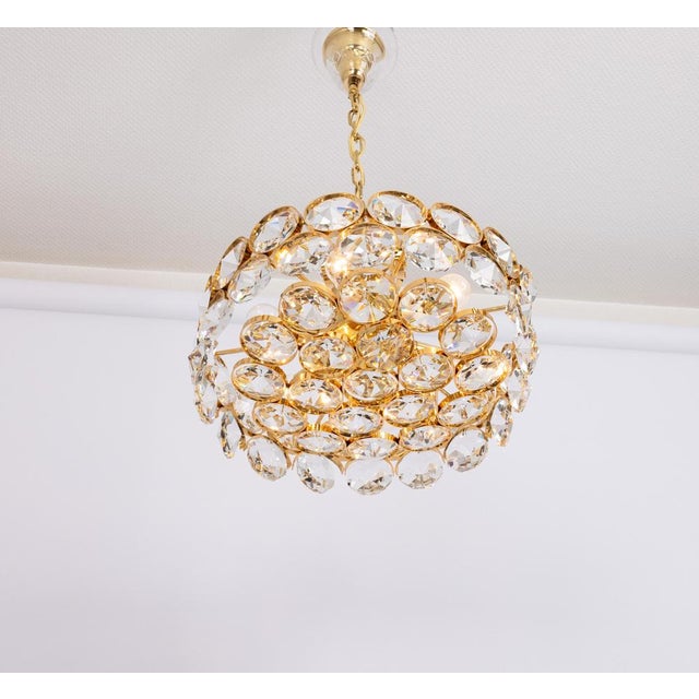 Large Gilt Brass Chandelier by Sciolari for Palwa, Germany, 1970s For Sale - Image 9 of 10