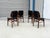 Brown 1960s Set of 6 Refinished Danish Modern Teak & Black Vinyl Dining Chairs- Set of 6 For Sale - Image 8 of 15
