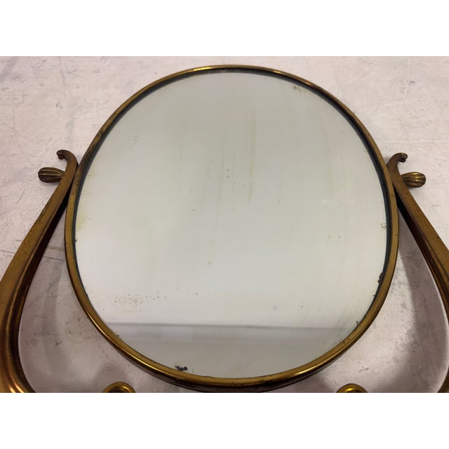 Mid-Century Italian Brass Vanity or Dressing Table Mirror, 1950s For Sale - Image 9 of 15