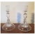 Pair clear and colorless blown glass baluster shaped candlesticks in the George II taste. Measure 8 1/2" tall x 5 1/2"...
