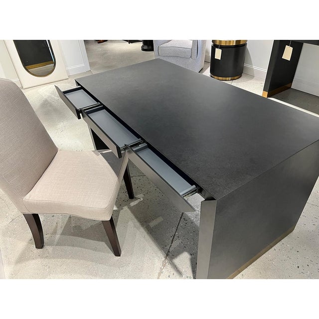 Charcoal Charcoal Modern Waterfall Desk For Sale - Image 8 of 8