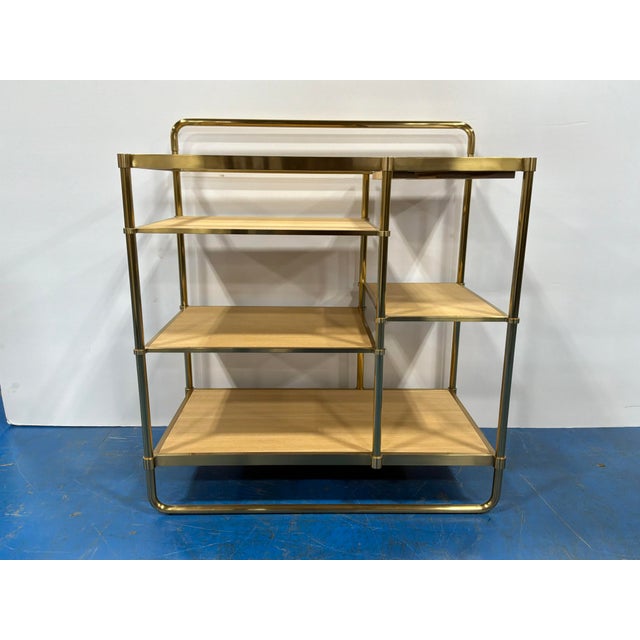 Stylish Baker Laura Kirar Elegante Bar Cabinet. Unfinished, no stone top. Gold frame. Multiple shelves. As is. Original...
