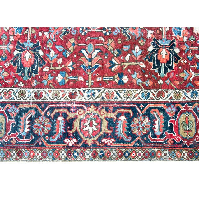 Persian Early 20th Century Persian Heriz Rug For Sale - Image 3 of 14