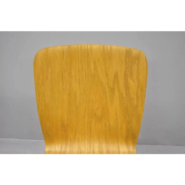 Late 20th Century Late 20th Century Vintage Mid Century Modern Bent Plywood Iron Base Tilt Back Side Chair For Sale - Image 5 of 10