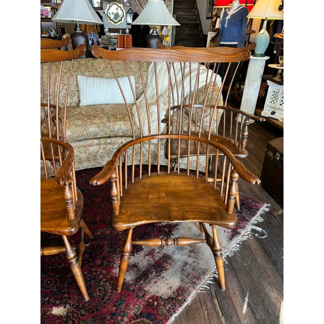 1950s Set of 4 Comb-Back Windsor Chairs For Sale - Image 10 of 11