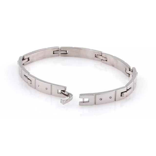 Contemporary Tiffany & Co. Bracelet 18K White Gold Fancy Flat Link For Sale - Image 3 of 4