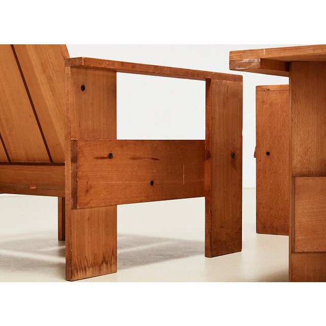 Crate Chairs and Table by Gerrit Rietveld for Cassina, 1979, Set of 3 For Sale - Image 10 of 13