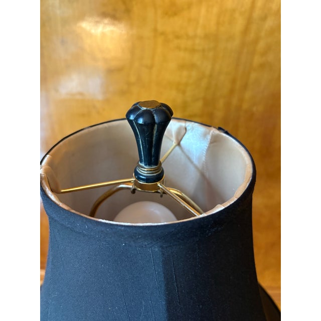 Late Twentieth Century Gold and Black Neoclassical Style Buffet Lamp From the Bombay Company For Sale - Image 9 of 10
