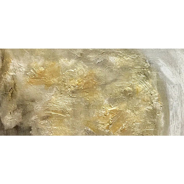 "Adoration (#1 in Series)" Original Abstract Neutral Art Metallic Textured Fresco Painting For Sale - Image 4 of 10
