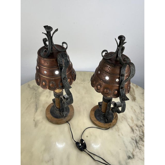 Brutalist Italian Table Lamps, 1960s, Set of 2 For Sale - Image 15 of 18