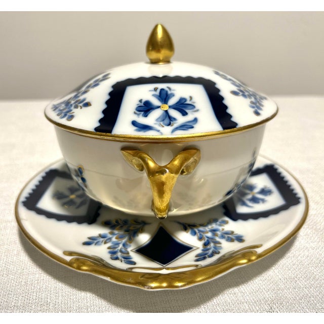 Manufacture de Sevres Late 19th Century Sèvres Antique Lidded Bowl With Plate For Sale - Image 4 of 9