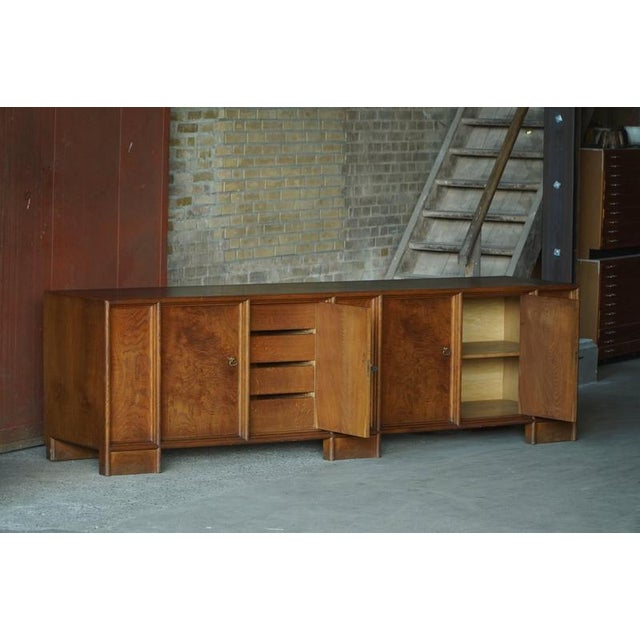 Large Danish Modern Sculptural Oak Sideboard with Paneled Doors, 1950s For Sale - Image 4 of 18