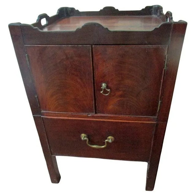 George III Mahogany English Bedside Table Commode For Sale - Image 9 of 9