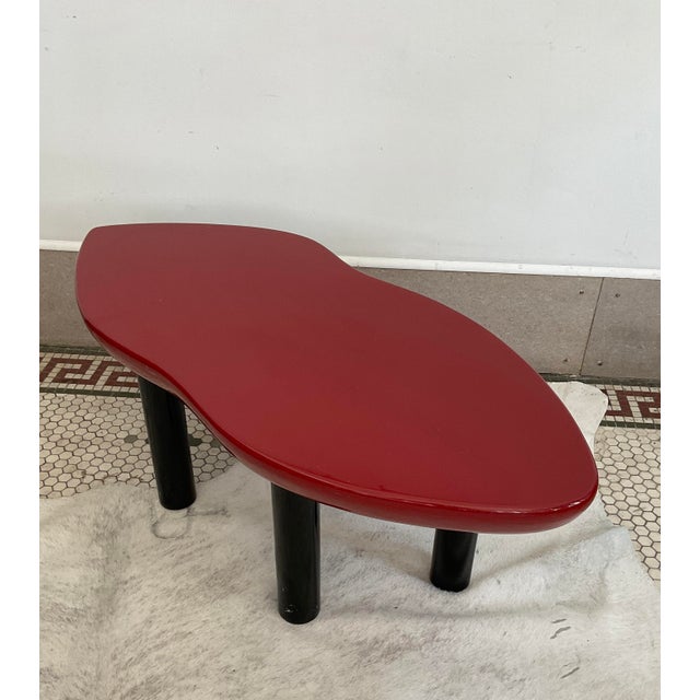 Red 1980s Postmodern Jay Spectre Joan Crawford "Red Lips" Lacquered Coffee Table - Century Furniture For Sale - Image 8 of 17