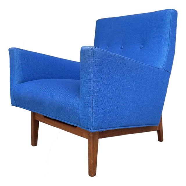 Jens Risom Easy Chair Walnut Lounge Chair Mid-Century Modern For Sale