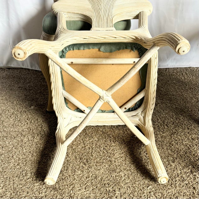 Cream Boho Chic Pencil Read Leaf Back Dining Chairs - Set of 4 For Sale - Image 8 of 8