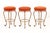 Modern Orange Upholstered Swivel Stools, 3 For Sale In New York - Image 6 of 6